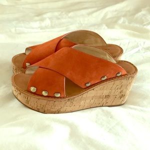 🧡Chinese Laundry Cork Wedge Platform Slides🧡